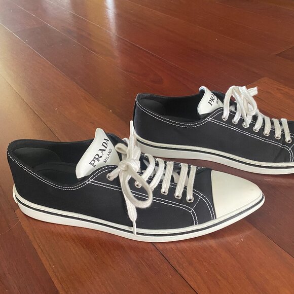 Prada Point-Toe Canvas Sneakers - gently worn - like new - Picture 7 of 9